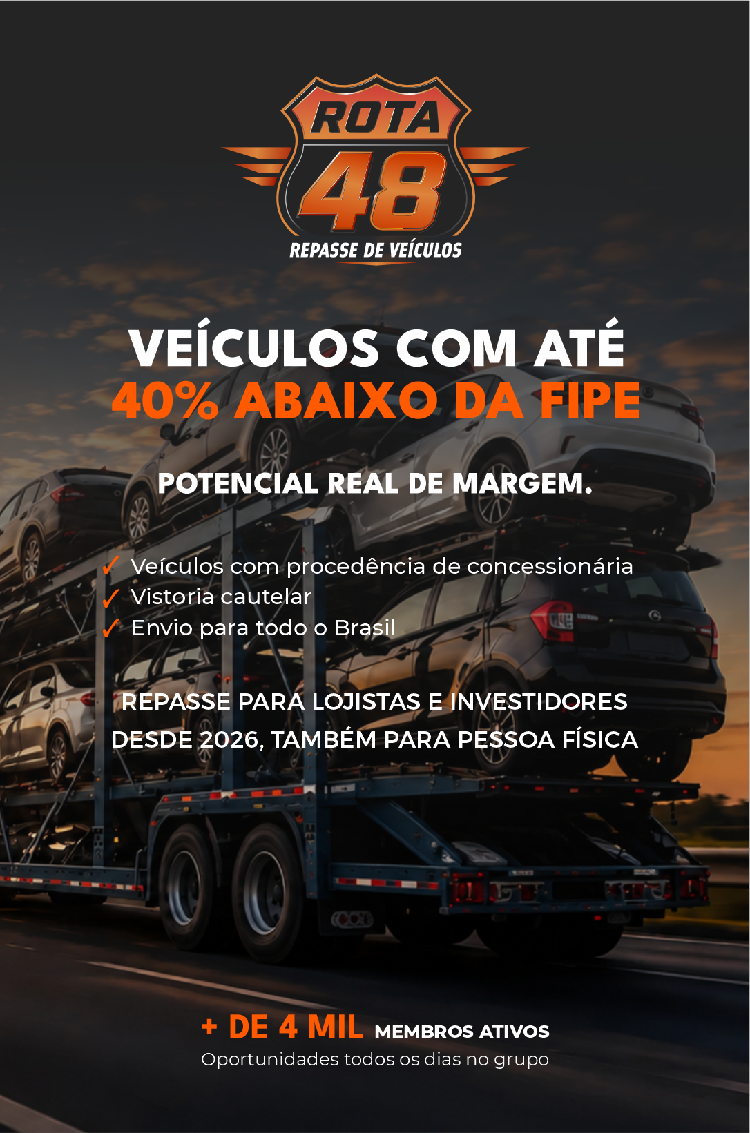 Veículos com até 40% abaixo da FIPE