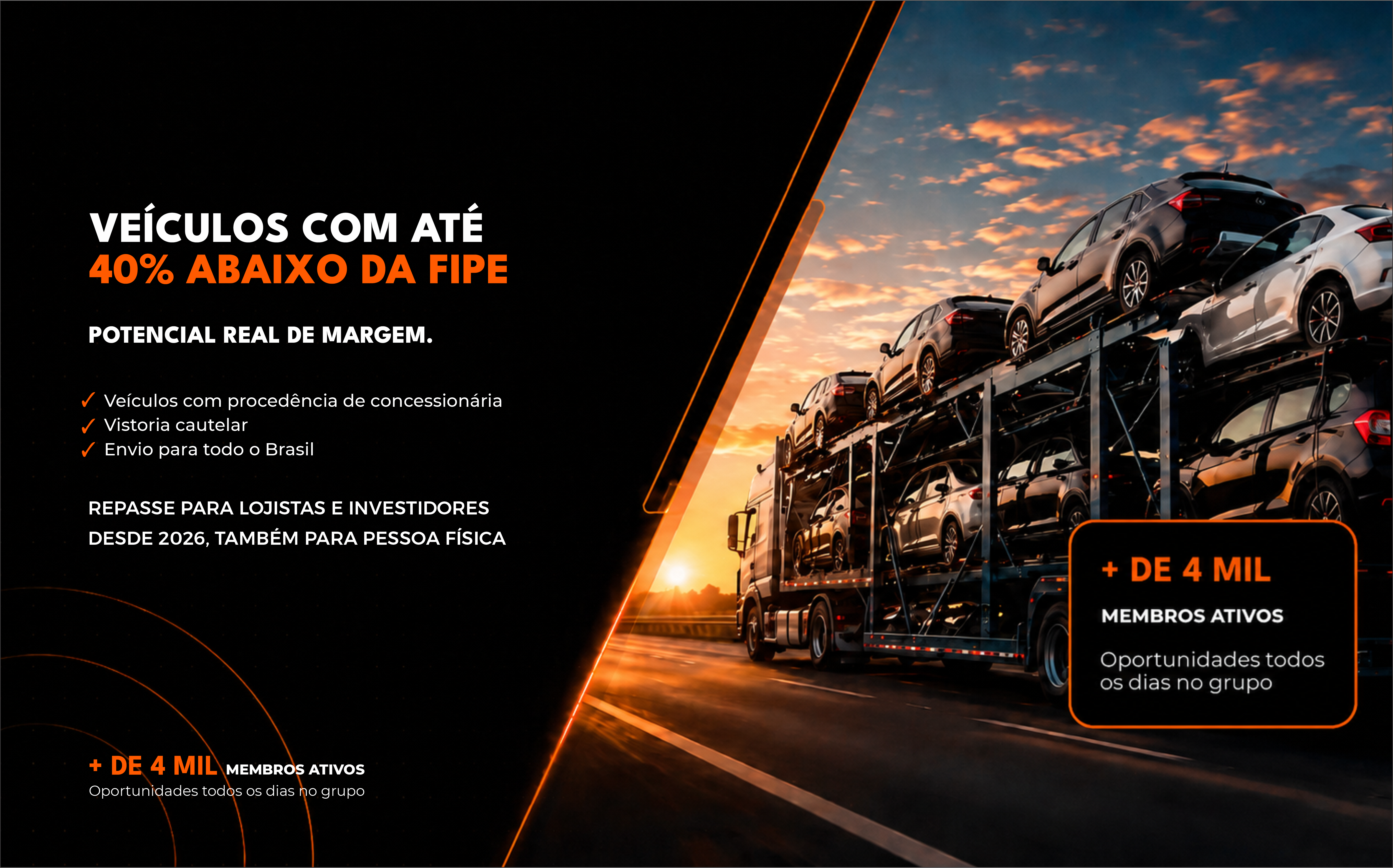 Veículos com até 40% abaixo da FIPE